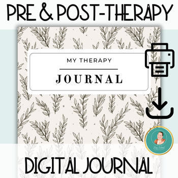 Preview of Pre & Post Therapy Digital Journal Digital Journal, Therapy Journal, Journaling