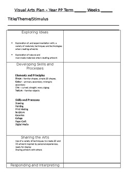 Preview of Pre-Primary Lesson Plan Template