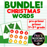 Pre-Primer - 3rd Grade Word List - Christmas Themed