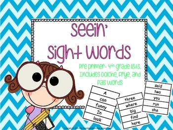 Preview of Pre Primer- 4th Grade Sight Word Cards