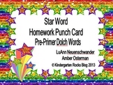 Pre-Primer Dolch High Frequency/Sight Words - Star Words P