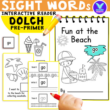 Preview of Pre-Primer Dolch Interactive Sight Word Reader GO: Fun at the Beach
