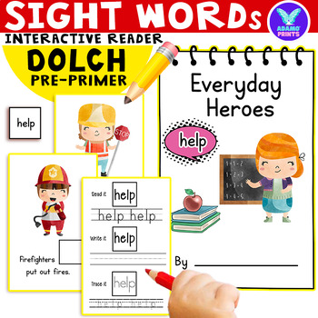 Preview of Pre-Primer Dolch Interactive Sight Word Reader HELP: Everyday Heroes