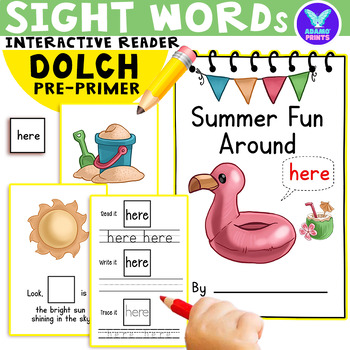 Preview of Pre-Primer Dolch Interactive Sight Word Reader HERE: Summer Fun Around HERE