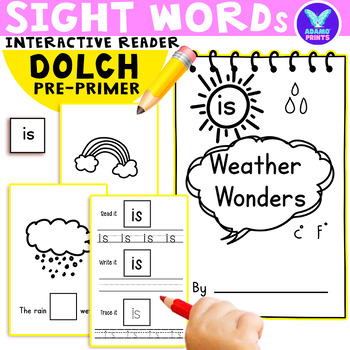 Preview of Pre-Primer Dolch Interactive Sight Word Reader IS: Weather Wonders
