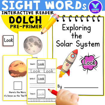 Preview of Pre-Primer Dolch Interactive Sight Word Reader LOOK: Exploring the Solar System