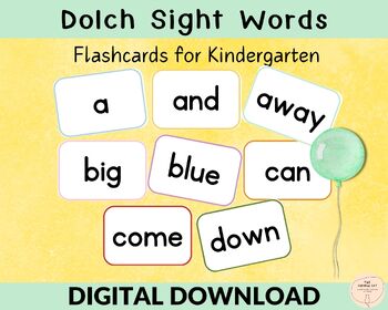 Preview of Pre-Primer Dolch Kindergarten Sight Words Flashcards Worksheets and Checklists