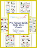 Pre-Primer Dolch Sight Word Cards for PreK & Kindergarten 