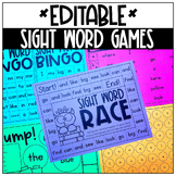 Editable Sight Word Games and Centers & Activities for Kin