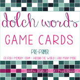 Pre-Primer Dolch Sight Word Game Cards