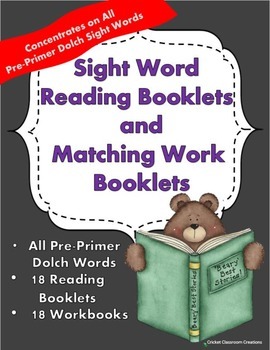 Preview of Pre-Primer Dolch Sight Word Reading Books and Workbooks