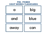Pre-Primer Dolch Sight Words Flashcards
