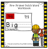 Pre Primer Dolch Sight Word Workbook