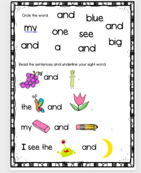 Pre-Primer Dolch Words/ sight words Bundle by The SPED Educator | TPT