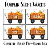 Pumpkin Themed Complete List of Pre-Primer Sight Words Fla
