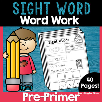 Pre-Primer Sight Word No-Prep by Searching For Silver | TPT