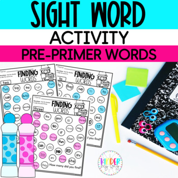 Preview of Pre Primer Sight Word Activity Worksheets | Kindergarten & PreK | Bingo Daubers