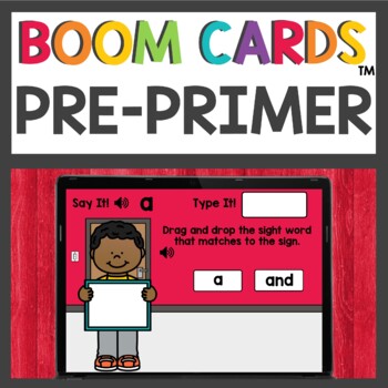 Preview of Pre Primer Sight Word Boom Cards™ Digital Activities