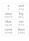 Pre Primer Sight Word Flash Cards with ASL Spelling