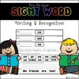 Pre-Primer Sight Word Writing and Recognition (NO PREP)