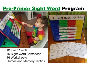 Preview of Pre-Primer Sight Word Year long Program Pack