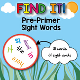 Pre-Primer Sight Words Card Game (Spot-it! | Find it! | Do