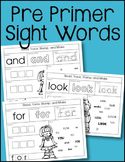 Pre Primer Sight Words Pages