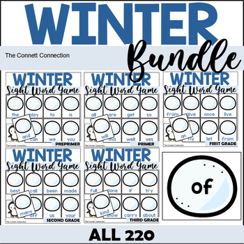 Preview of All 220 Sight Word Game for Winter Bundle
