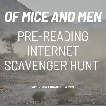 Preview of Pre-Reading Activity - Internet Scavenger Hunt on Of Mice and Men