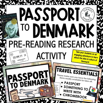 Preview of Pre-Reading Activity- PASSPORT TO DENMARK- Number the Stars