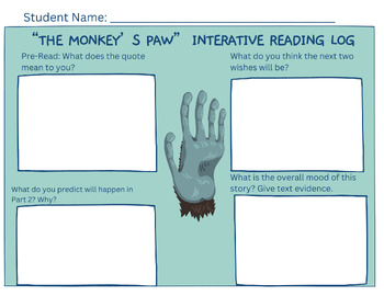 Preview of Pre-Reading Activity for "The Monkey's Paw"