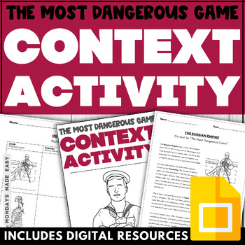 Preview of Pre-Reading Activity for The Most Dangerous Game - Context Information Articles