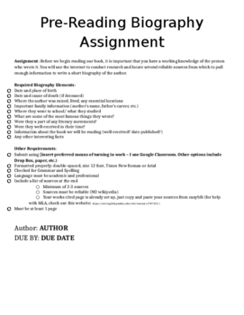 assignment biography