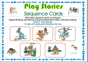 Preview of Pre-Reading Logic Sequence Cards Pack 2- Play Stories
