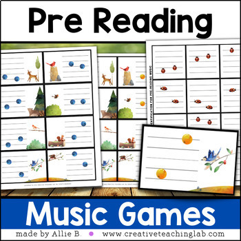 Preview of Intro to Music Pre-Reading Music Note Cards for Elementary Music Centers