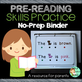 Pre-Reading Skills Practice No-Prep Binder