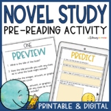 Novel Study Pre-Reading Activity and Questions