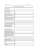 Pre-Reading Student Template Handout