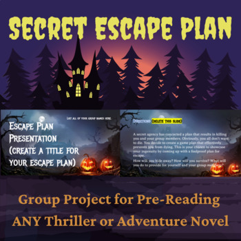 Preview of Pre-Reading for ANY Thriller or Adventure Novel - Escape Plan Presentation!