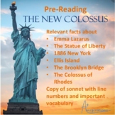 Pre-Reading for "The New Colossus" Secondary ELA
