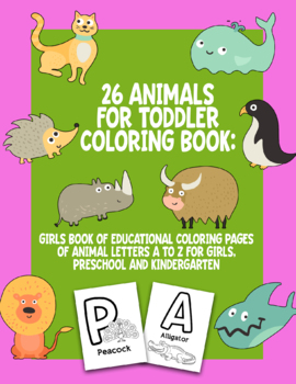 Preview of Pre School Animal Alphabet Printable Coloring Pages Letter Tracing Learn Skills