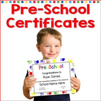 Preview of Pre-School Completion Certificates and Diplomas