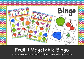 Preview of Pre-School & Kindergarten Fruit & Vegetable Bingo Game Printable