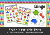 Pre-School & Kindergarten Fruit & Vegetable Bingo Game Printable
