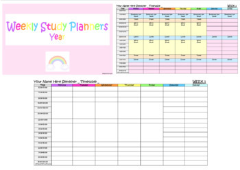 Preview of Pre-Service Teacher & University Student Weekly Planners!!