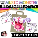 Pre-Staff Piano Game Feed the Music Monster Printable Sigh