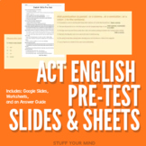 Pre-Test ACT English Grammar Skills Slides and Worksheets