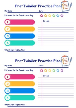 Preview of Pre-Twinkler Practice Plan