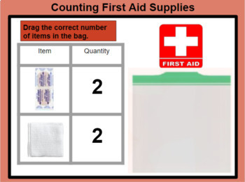 Preview of Pre-Vocational Skills- Counting and Packaging First Aid Supplies