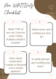 Pre-Writing Anchor Chart checklist